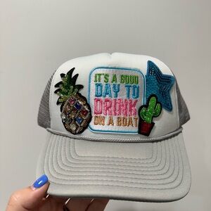 Trucker hat with patches